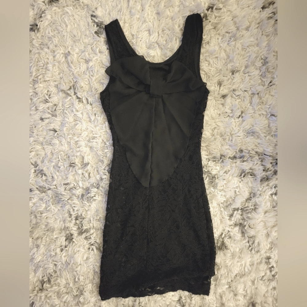 🖤 Black Lace Bow Midi Dress 🖤